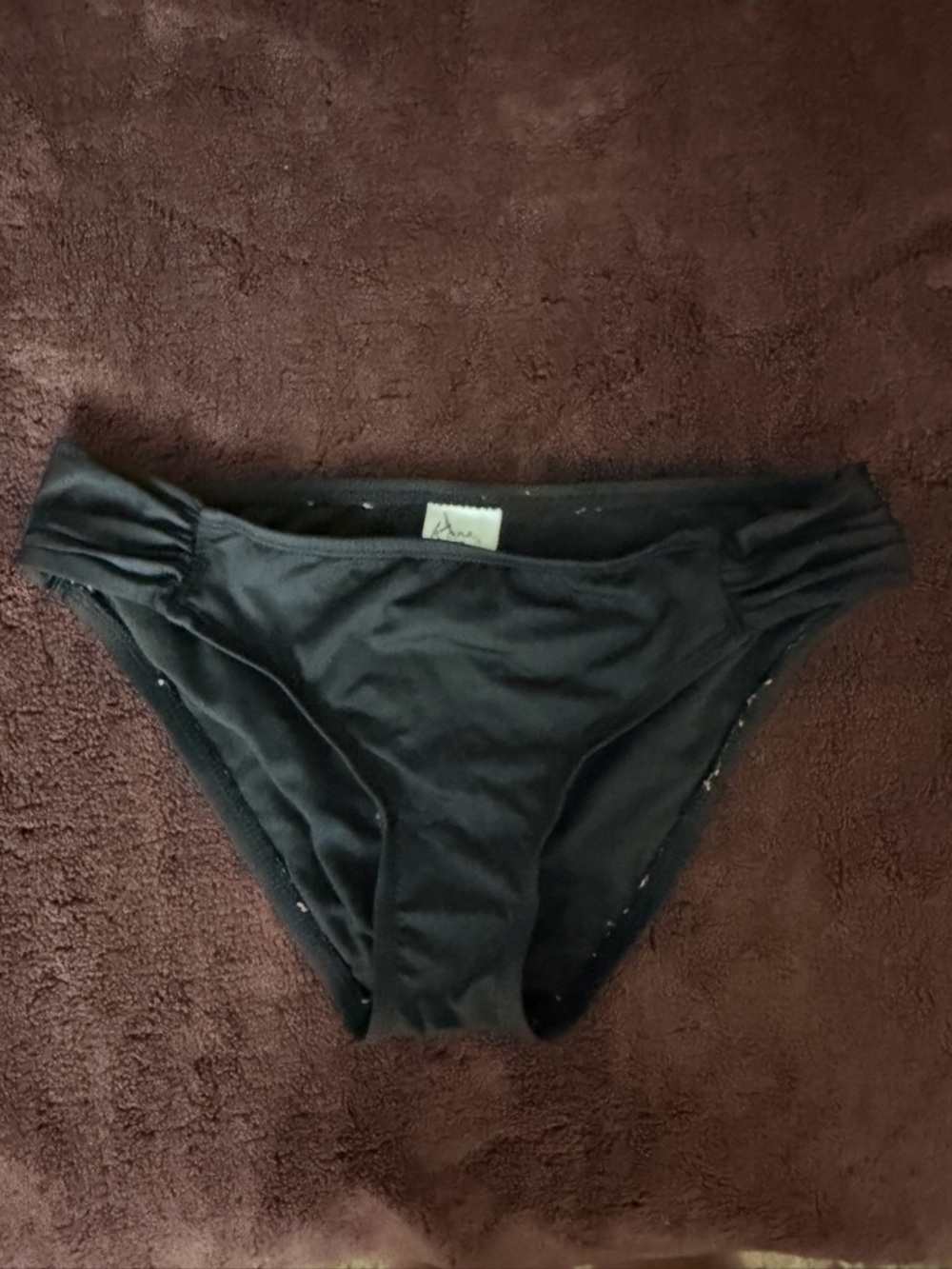 Kensie Black Bikini Bottoms with Subtle Gather